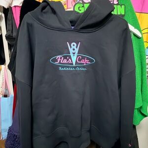 Pixar Branded Black Hoodie with Pink & Teal Accent
